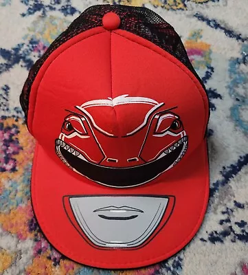 Mighty Morphin Power Rangers Baseball Hat Red Mesh Trucker Snap Back Jason 2013 • $18.25