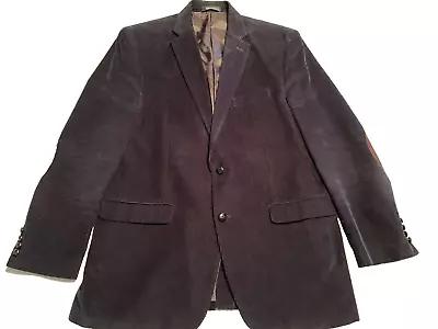 Lauren Ralph Lauren Black Corduroy Blazer Navy Blue With Elbow Patches 44 L • $19