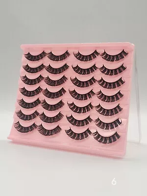 Russian Style Strip Lashes D DD Curl Mink False Eyelashes 10 Pairs Full Wispy • £2.59