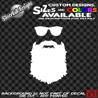 Beard And Sunglasses Custom Vinyl Decal Sticker Car Truck Window JDM Harley MC • $2.99