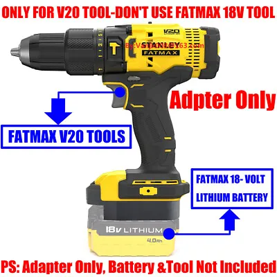 1x Adapter Work On Stanley FATMAX 18V Li-Ion Battery Fits FATMAX V20 System Tool • $43.99