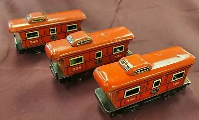 Lot Of 3 - Marx - Pre War - Caboose 556 - New York Central Lines - Red • $30