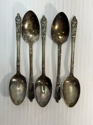 5 Vintage EPNS Monk Priest Spoons Silver Plate Tea Coffee Sugar • $14.25