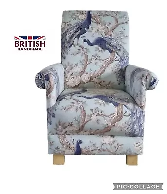 Laura Ashley Belvedere Duck Egg Fabric Adult Chair Armchair Birds Accent Blue  • £299.99