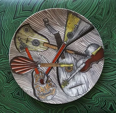 Vintage 1950's Piero Fornasetti Strumenti Musicali #2 Hand Painted Plate • $349