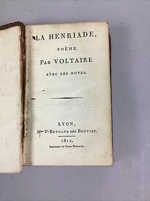 Antique Book - La Henriade Poeme By Voltaire (1812) French • $12