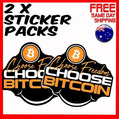 2 X Stickers - Choose Freedom Choose Bitcoin Car Window Bumper Laptop Sticker • $4.24