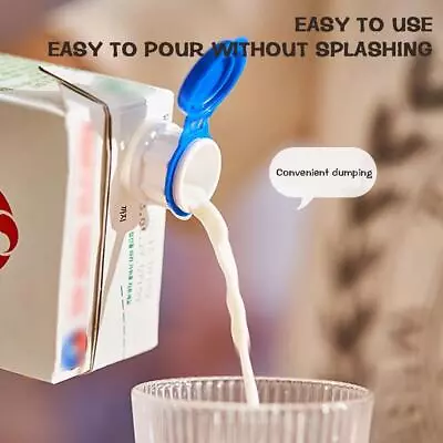 2 Pcs Milk Carton Pourer Drink Deflector Box Lid Box NEW Juice Portable • £2.71