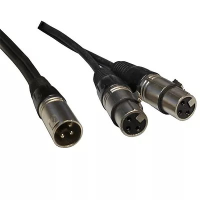 2m 6 Ft Foot XLR MALE To Dual 2 FEMALE Jack Y SPLITTER Mic Microphone Cable Cord • $13.83