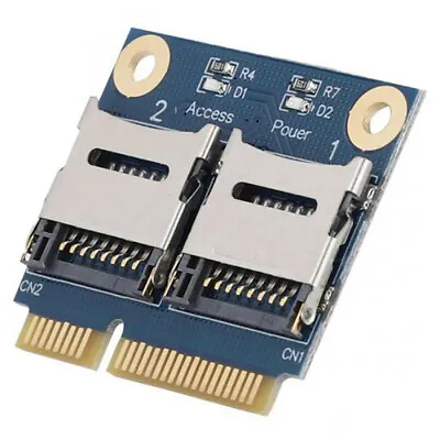 Mini PCI-E PCIE To 2x Micro SD TF SDHC SDXC Memory Card Reader Adapter Converter • $12.99