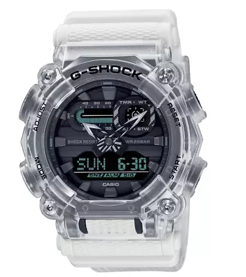 Casio G-Shock Analog-Digital Shock Resistant Transparent White Watch GA900SKL-7A • $79.99