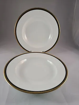 Mikasa Bone China Cae13  Noir Gold Japan 2 Rim Soup Plate 8 3/4  Diameter.  • $27