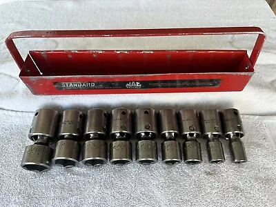 MAC Tools 1/2  Dr 9 Piece Impact Swivel Socket Set 6pt 7/16”-15/16” VUP306R-146R • $160