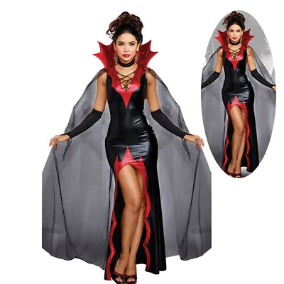 Halloween Fancy Dress Costume Outfit Adult Kids Witch Woman Girls Vampire • $44.64