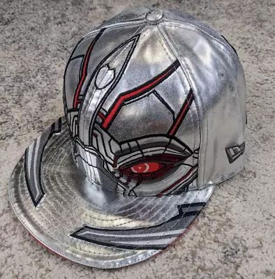 New Era Marvel Avengers Hat Fitted Size 7 Age Of Ultron Metallic Coated Red Eyes • $19.99