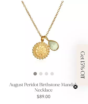 Satya August Peridot Birthstone Mandala Necklace Necklace • $39.99