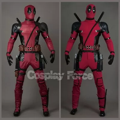 Deadpool 2 Wade Wilson Cosplay Costume Jumpsuit Leather Knitted Outfit Mp003992 • $298.90