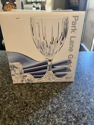 Mikasa Park Lane Crystal Wine Glasses Goblets Set Of Four (4) 6 1/4  Tall Euc • $28.78