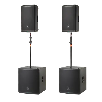 2x JBL EON715 15  Powered Speakers W/ Bluetooth & 2x JBL EON718S 18  Powered Sub • $3396