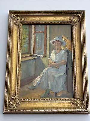 Vintage Painting Portrait Impressionism Pretty Woman Female Model Mystery Oil • $1500