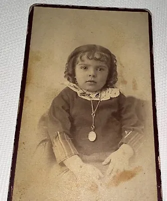 Antique Victorian American Child Necklace Locket Pennsylvania CDV Photo! 1880's • $30.59