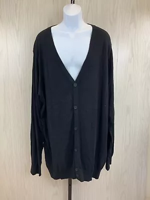 Shaquille O'Neal Button Front Cardigan Men's Size 3XLT Black NEW MSRP $75 • $19.99