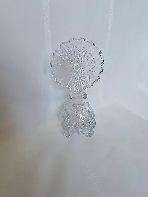 Vintage Irice Footed Perfume Bottle Clear Cut Glass Ornate Stopper 1930 S-40's • $32