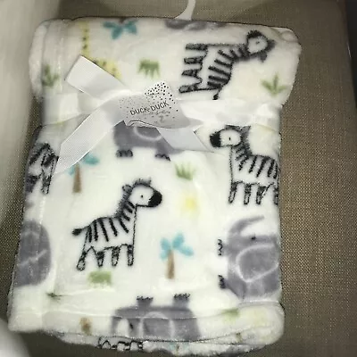 Blanket Plush - Duck Duck Goose - Jungle Zebra Elephant -baby Toddler Crib Bed • $18.95