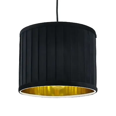 Modern Ceiling Lightshade 25cm Pendant Shade Table Lampshade Pleated Velvet • £16.99