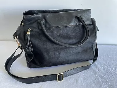 Alf The Label Black Leather & Calf Hair   Stella  Baby Bag RRP$400 **FREE POST** • $99.99