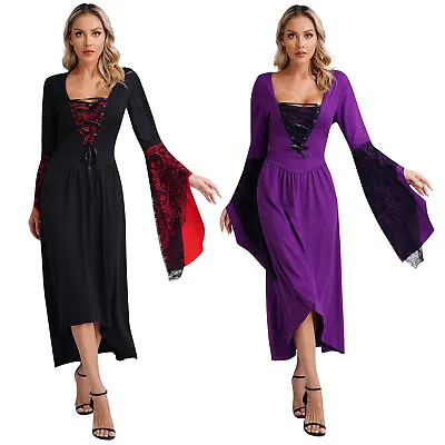 Women Dress Party Costume Medieval Robe Tunic Sleepwear Queen Outfits Steampunk • $8.36