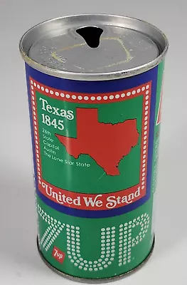 Vintage 7Up 12oz Straight Steel Can 1976 USA United We Stand State Texas • $11.79