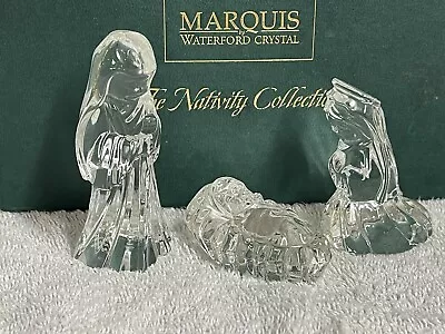 Marquis Waterford Crystal 3PC Nativity Collection   The Holy Family   Christmas • $25