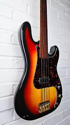 Antoria 4 String Fretless Japan Sunburst Precision P Bass Guitar • £499.99