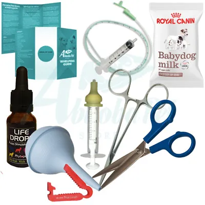 £24.99 • Buy ALPHA DOG Lifesafer Puppy Whelping Kit Royal Canin Milk, Nurser Life Drops Clamp