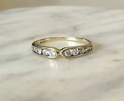 9ct Yellow Gold Half Eternity Band Ring Size K  • £58