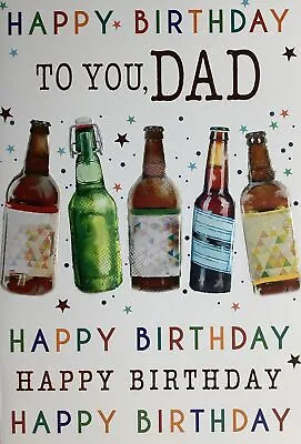 DAD BIRTHDAY GREETING CARD BEER 7”x5” FREE P&P • £1.99