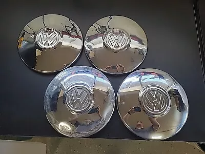 Vintage Original Volkswagen VW Chrome Hub Caps 10 Inch Scratched Set Of 4 • $28