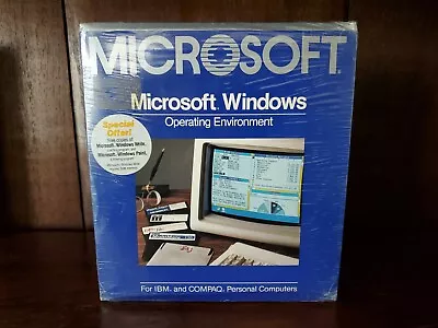 Microsoft Windows 1.0 Vintage Software 050-050-004 New Sealed Retail Box • $12500