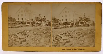 Railroad Stop At The Summit House Mt. Washington Stereoview 1870s • $44.95