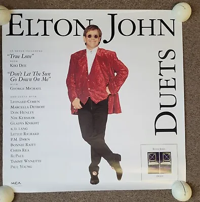 Elton John  Duets Original Promotional Poster 1993 MCA.  24X24 • $25