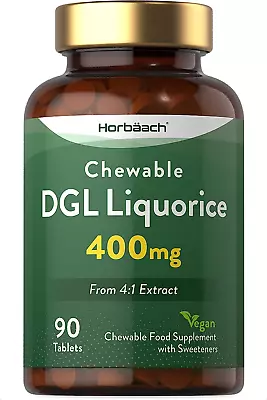 DGL Licorice Chewable Tablets 400mg | Liquorice Root Extract | 90 Vegan Tabs | • £11.18