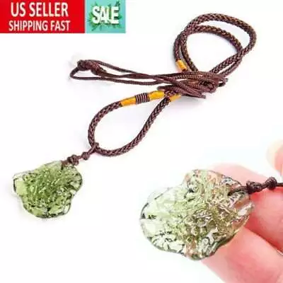 Natural Czech Moldavite Meteorite Impact Pendant Necklace Chakra Healing Green • $12.12