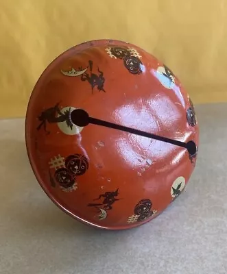 Vintage Halloween Tin Litho Noisemaker T Cohn?  1950s Witches Moons JackOLantern • $15