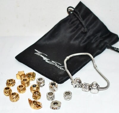 $32 • Buy Estate Stg Silver PANDORA 19CM Bracelet 4 Thomas Sabo 2 Pandora & 11 G/P Charms