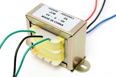 110/220VAC To 12VAC 2000mA 2A Center Tap Power Transformer 6V-0-6V 12V AC 6V X 2 • $21.95