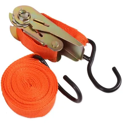 HEAVY DUTY 4.5m RATCHET TIE DOWN STRAP Security Hold Down Roof Rack Trailer Car • £6.83