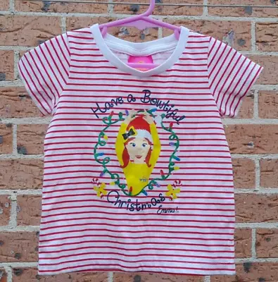 Toddler Girls Size 2 THE WIGGLES EMMA Red & White Stripe Christmas T-shirt.BNWOT • $7.50