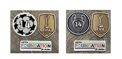 2021/22 UEFA Champions League Real Madrid Gold Trophy 14+Winner 14 Patch Set • $18.88