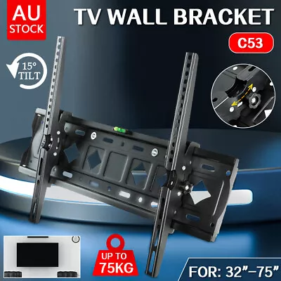 $27.59 • Buy TV Wall Mount Bracket Tilt Slim LCD LED 32 40 42 47 50 55 60 62 65 70 75 Inch